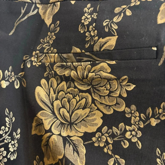 CHICO’S Sz 3R Pull On Pants Brigitte Brocade Floral Sheen Tapered Ankle NEW - Picture 10 of 12